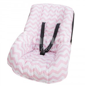 Capa para Bebê Conforto Ajustável Soho Chevron Rosa