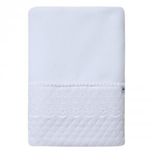 Cobertor Soft para Bebê Bordado Inglês Blanche Matelassado