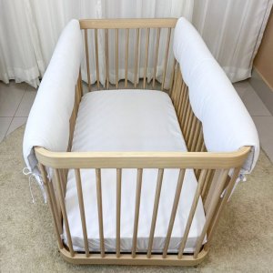 Cobertura para Grade de Berço 2 Lados Percal 400 Fios Branco