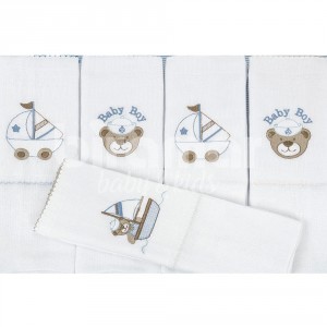 Conjunto 5 Fraldas para Bebê Cremer Luxo Navy Azul