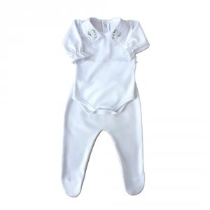 Conjunto Clássico 2 Peças Fio Egipcio Gola Primavera Branco-Tamanho Único