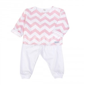 Conjunto Pagão para Bebê 3 Peças Soho Chevron Rosa - Tamanho Único