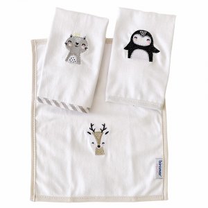 Boquinha Malha 3 Peças para Bebê Woodland Branco / Cinza