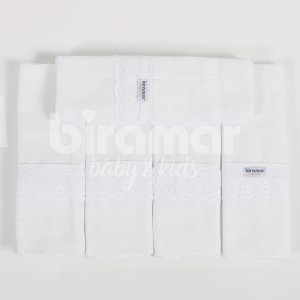 Conjunto 5 Fraldas para Bebê Cremer Luxo Algodão Doce Branco