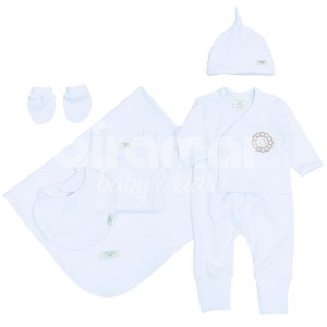 Gift Set para Bebê Elliott Vanilla 7 Peças - Tamanho Único