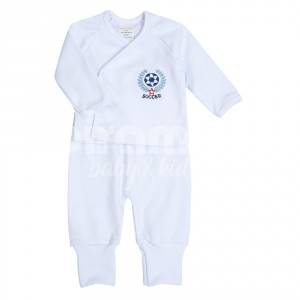 Kimono Maternidade para Bebê Goal Branco/Azul 3 Peças - Tamanho Único