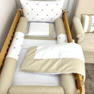 Kit Enxoval de Berço Theodore Rolos Bege 9 Peças