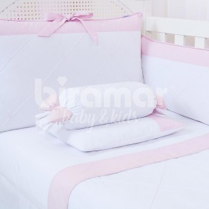 Kit Enxoval de Berço Glamour Rosa 9 Peças