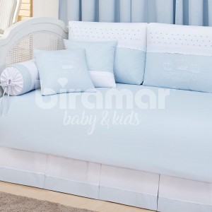 Kit Cama Babá 9 Peças com Saia Harry Azul