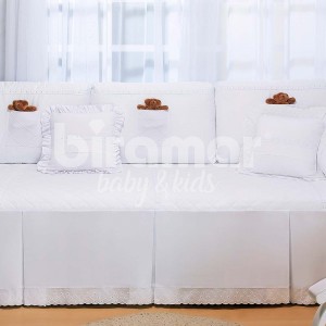 Kit Cama Babá 8 Peças Algodão Doce Branco