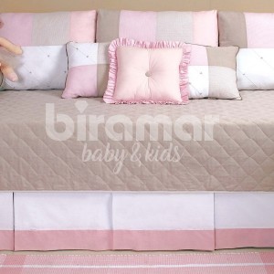Kit Cama Babá 8 Peças Patch Rosa
