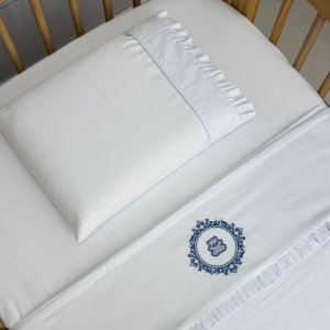 Jogo de Lençol para Berço 3 Peças Percal Vineyard Marinho 