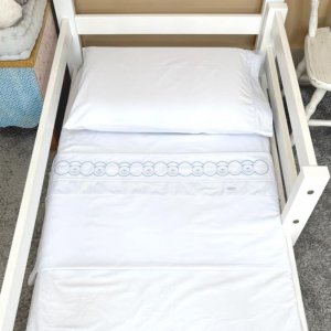 Lençol para Mini Cama 3 Peças Percal 200 Fios Deville Azul (Colchão 1,50x0,70x0,12)