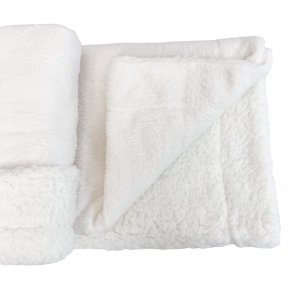 Manta Cobertor para Bebê Soft Fleece Sherpa Off White