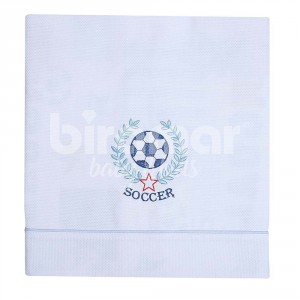 Manta para Bebê Percal Goal Branco/Azul