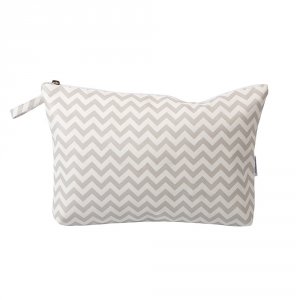 Necessaire Vinil Chevron Cinza