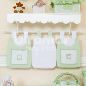 Porta Fraldas para Bebê 3 Peças Glamour Verde