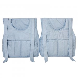 Porta Fraldas para Bebê 2 Peças Linho Azul