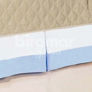 Saia para Berço Barrado 3 Lados Patch Azul