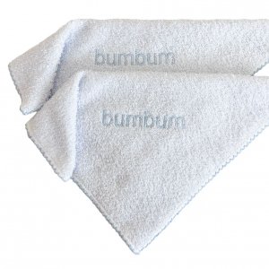 Toalhinha Bumbum 2 Peças Branco / Azul