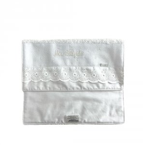 Toalhinha para Bebê Felpuda Meu Batizado Branco