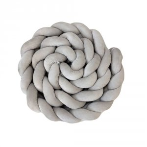 Trança Protetora de Berço e Cama Plush Cinza