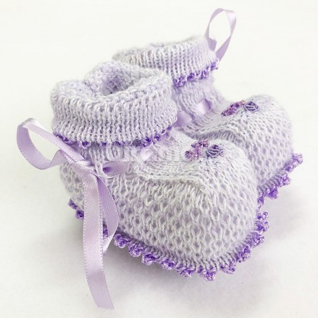 Sapatinho de Linha para Bebê Doce Suspiro Lilás - Tamanho Único - Biramar  Baby - Todo conforto do mundo para o seu bebê