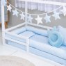 Kit Montessoriano Mini Cama Rolinho 4 Peças Windsor Azul (Colchão 1,50 x 0,70)