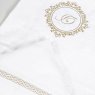 Duo Toalha de Banho para Bebê Felpuda e Fralda Personalizada Marseille Branco / Bege