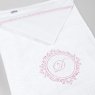 Duo Toalha de Banho para Bebê Felpuda e Fralda Personalizada Marseille Branco / Rosa