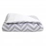 Edredom de Mini Cama Dupla Face e Duvet Estampa Chevron Cinza