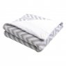 Edredom de Mini Cama Dupla Face e Duvet Estampa Chevron Cinza