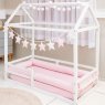 Kit Montessoriano Mini Cama Rolinho 4 Peças Windsor Rosa (Colchão 1,50 x 0,70)