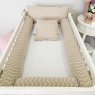 Kit de Berço Rolinho 5 Peças Tricot Chevron Bege