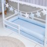 Kit Montessoriano Mini Cama Rolinho 4 Peças Windsor Azul (Colchão 1,50 x 0,70)