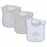 Trio de Babadores para Bebê Damask Branco, 3 peças