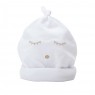 Touca para Bebê Bordada com Cílios - Branco