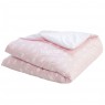 Edredom de Mini Cama Dupla Face e Duvet Estampa Cisne Rosa