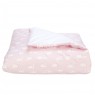 Edredom de Mini Cama Dupla Face e Duvet Estampa Cisne Rosa