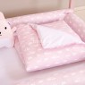 Edredom de Mini Cama Dupla Face e Duvet Estampa Cisne Rosa