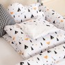 Edredom de Mini Cama Dupla Face e Duvet Estampa Fox Preto