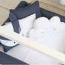 Kit Montessoriano Mini Cama Rolinho 4 Peças Poá Marinho (Colchão 1,50 x 0,70)