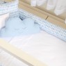 Kit Montessoriano Mini Cama Rolinho 4 Peças London Azul (Colchão 1,50 x 0,70)