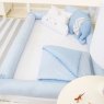 Kit Montessoriano Mini Cama Rolinho 4 Peças Xadrez Azul (Colchão 1,50 x 0,70)