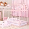 Kit Montessoriano Mini Cama Rolinho 4 Peças Cisne Rosa (Colchão 1,50 x 0,70)