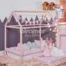 Kit Montessoriano Mini Cama Rolinho 4 Peças Soho Chevron Rosa (Colchão 1,50 x 0,70)