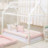 Kit Montessoriano Mini Cama Rolinho 4 Peças Jardim Secreto Arabesco Rosa (Colchão 1,50 x 0,70)