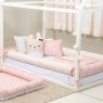 Kit Montessoriano Mini Cama Rolinho 4 Peças Jardim Secreto Arabesco Rosa (Colchão 1,50 x 0,70)