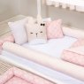 Kit Montessoriano Mini Cama Rolinho 4 Peças Jardim Secreto Arabesco Rosa (Colchão 1,50 x 0,70)