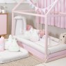 Kit Montessoriano Mini Cama Rolinho 4 Peças Amor Rosa (Colchão 1,50 x 0,70)